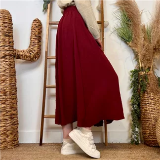 Jupe boutonnée "Maëlle" (T36-T38) (bordeaux)