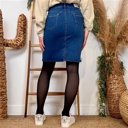 L721- Jupe jean Voggo (T36-T44) (denim) – Image 4