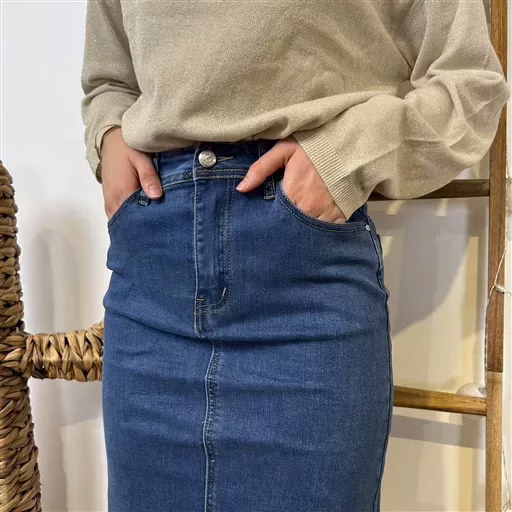 L721- Jupe jean Voggo (T36-T44) (denim) – Image 5