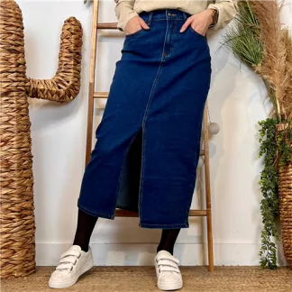 Jupe fendue jean Voggo (T36-T44) (denim)