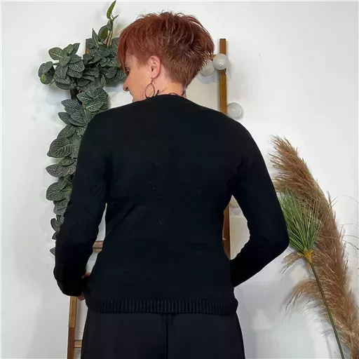 Y251- Pull Laine Cachemire "Tricotonic" (les T36&40) (noir) – Image 7