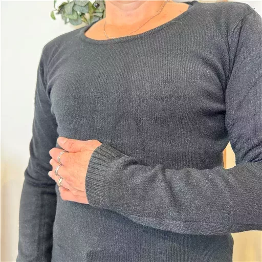 Y251- Pull Laine Cachemire "Tricotonic" (les T36&40) (noir) – Image 9