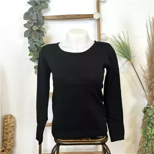 Y251- Pull Laine Cachemire "Tricotonic" (les T36&40) (noir) – Image 2