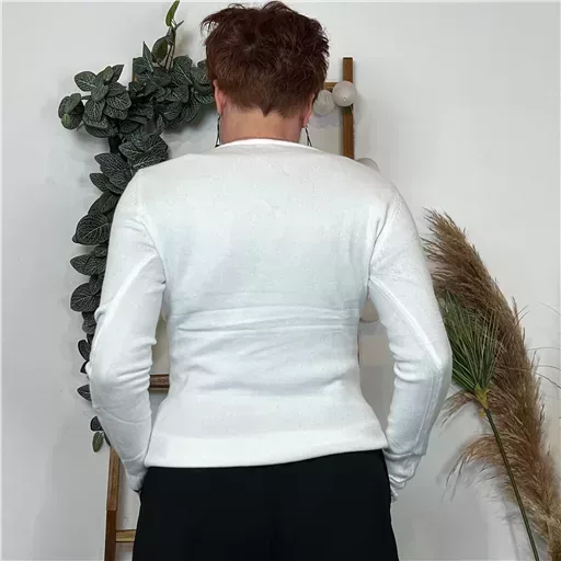 Y248- Pull Laine Cachemire "Tricotonic" (les T36&40) (ecru) – Image 7