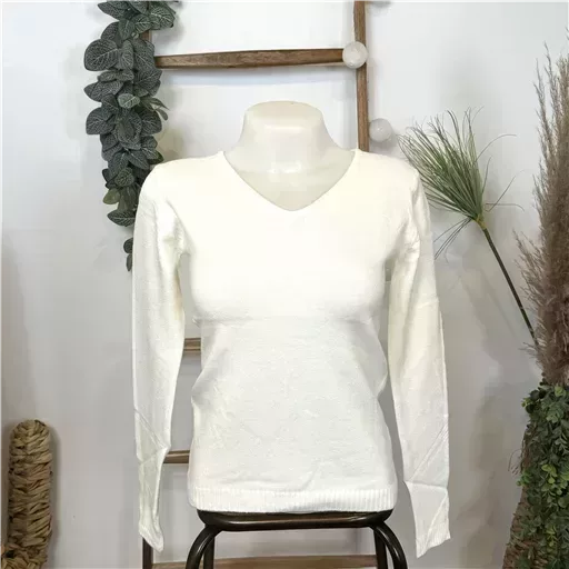 Y248- Pull Laine Cachemire "Tricotonic" (les T36&40) (ecru) – Image 2