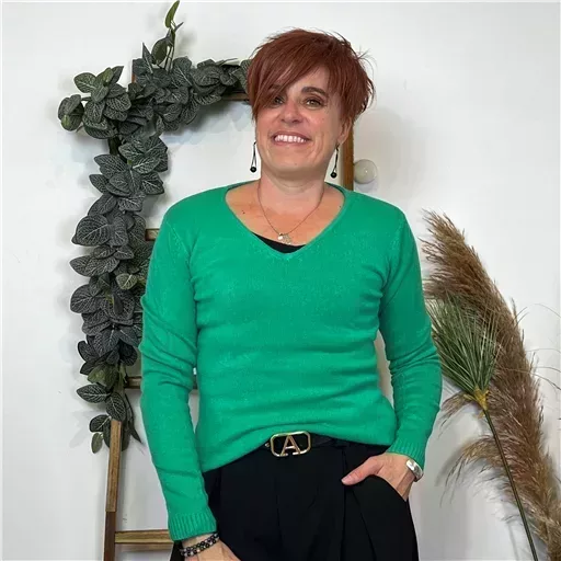 Pull Laine Cachemire "Tricotonic" (les T36&40) (vert brésil)