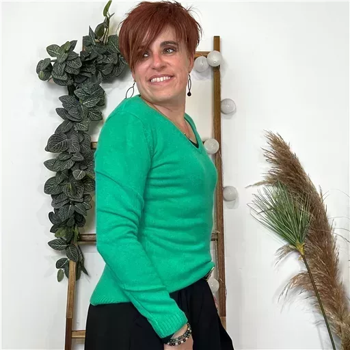 Y248- Pull Laine Cachemire "Tricotonic" (les T36&40) (vert brésil) – Image 8