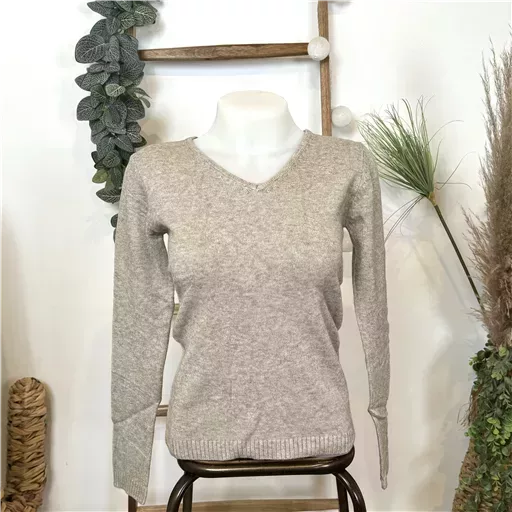 Y248- Pull Laine Cachemire "Tricotonic" (les T36&40) (taupe) – Image 2