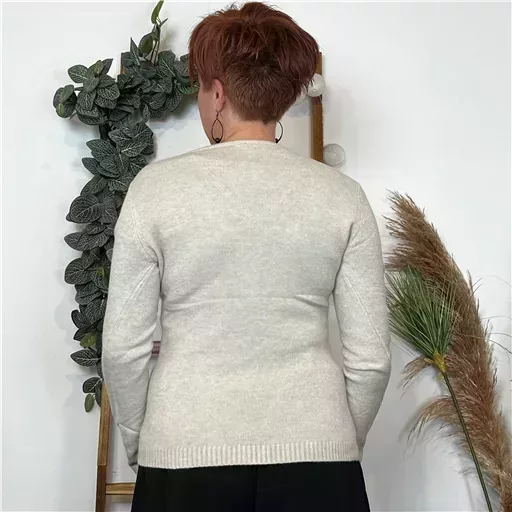 Y248- Pull Laine Cachemire "Tricotonic" (les T36&40) (beige) – Image 9