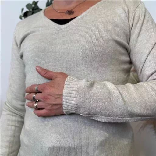 Y248- Pull Laine Cachemire "Tricotonic" (les T36&40) (beige) – Image 6