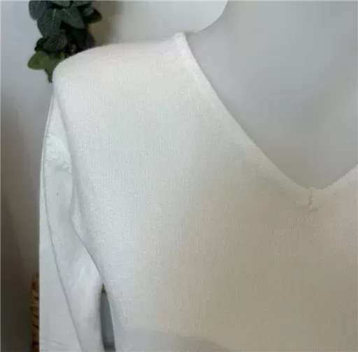 Y249-Tricotonic Col V les T38 & 42 (ecru) – Image 3