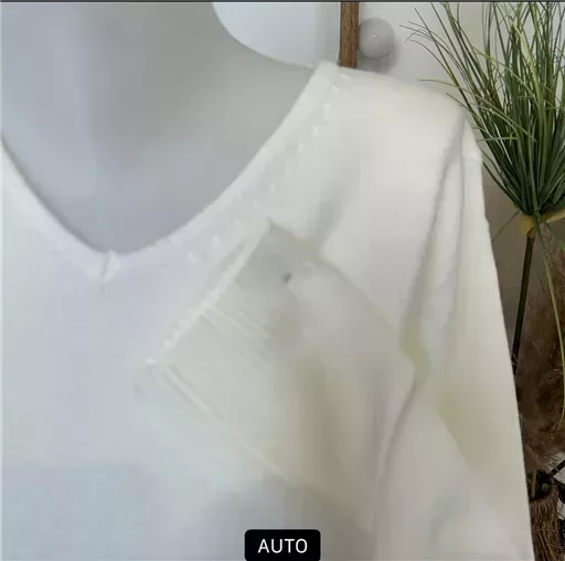 Y249-Tricotonic Col V les T38 & 42 (ecru) – Image 4