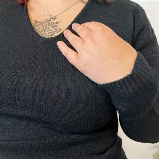 Y249-Tricotonic Col V les T38 & 42 (noir) – Image 6