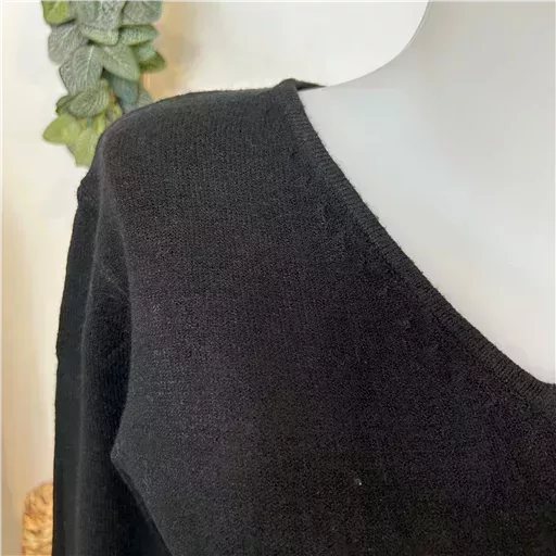 Y249-Tricotonic Col V les T38 & 42 (noir) – Image 3