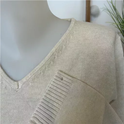 Y249-Tricotonic Col V les T38 & 42 (beige) – Image 4