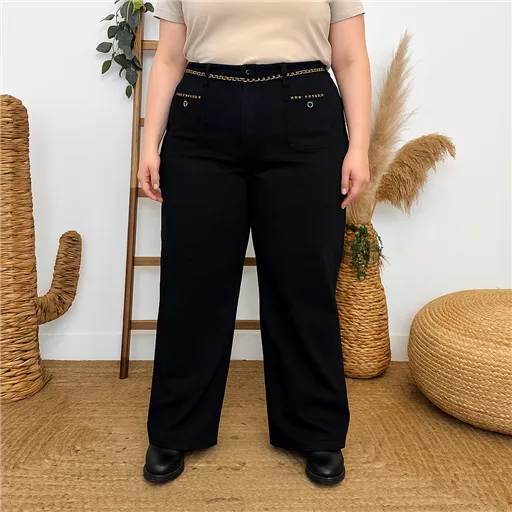 Jean Wide Leg "Seventies" Voggo (T42-T50) (noir)