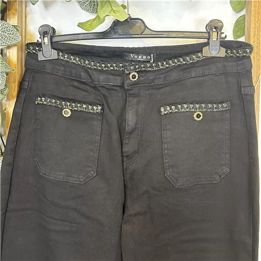 M966- Jean Wide Leg "Seventies" Voggo (T42-T50) (noir) – Image 5