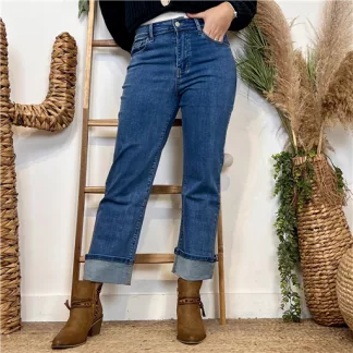 Jean Wide Leg «Retroussé» (T36-T44) (denim)