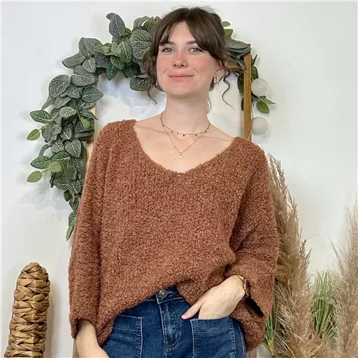 Pull Oversize Maille Bouclette 🇮🇹 (rouille)