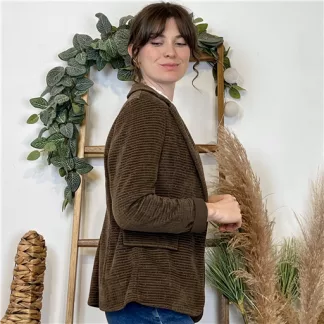 Blazer texturé pailleté (T38-T44) 🇮🇹 (marron)