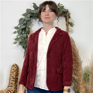 Blazer texturé pailleté (T38-T44) 🇮🇹 (bordeaux)