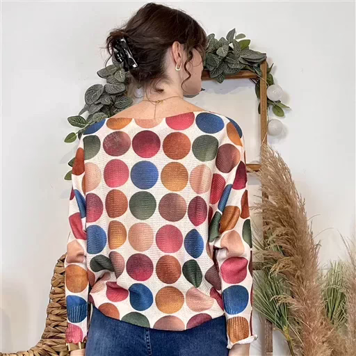 K034- Pull “Fantaisies” (TU) 🇮🇹 (multicolore) – Image 4