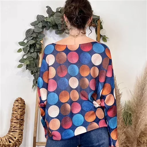 K034- Pull “Fantaisies” (TU) 🇮🇹 (marine) – Image 4