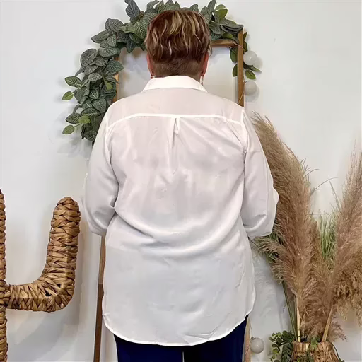 Z081- Chemise unie Christy (T44-T52) (blanc) – Image 5