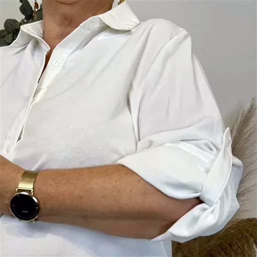 Z081- Chemise unie Christy (T44-T52) (blanc) – Image 6