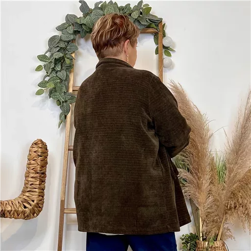 Z111- Veste en velours (Gt) 🇮🇹 (marron) – Image 3