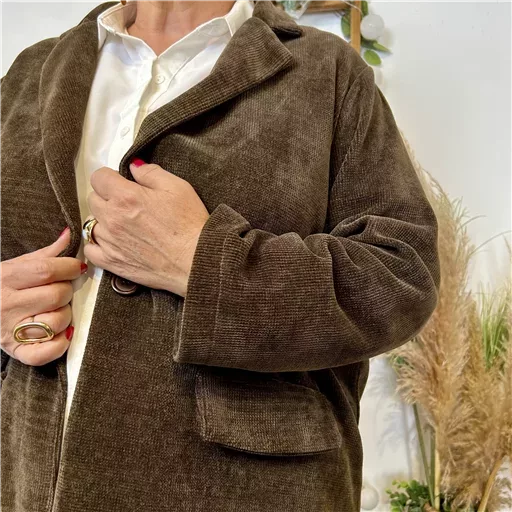 Z111- Veste en velours (Gt) 🇮🇹 (marron) – Image 6