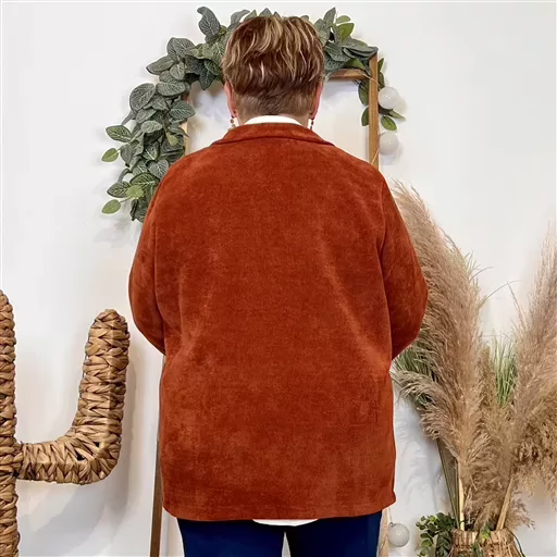 Z111- Veste en velours (Gt) 🇮🇹 (rouille) – Image 5