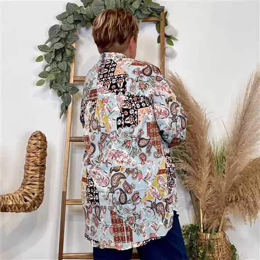 Z129- Blouse Christy « Peinture » (T44-T52) (multicolore) – Image 4