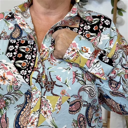 Z129- Blouse Christy « Peinture » (T44-T52) (multicolore) – Image 6