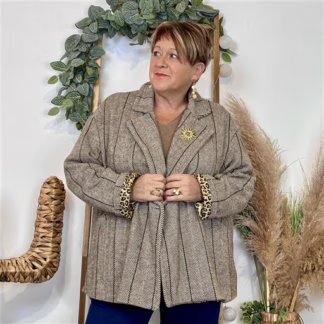 Veste trapèze Mina Rosa (Tu) (beige)