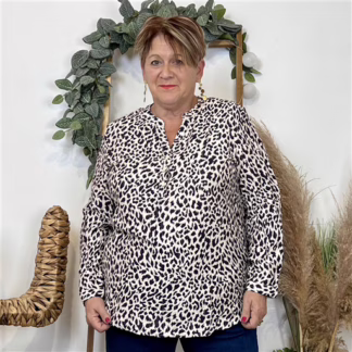 Blouse Christy "Léopard" (T44-T52) (marine)