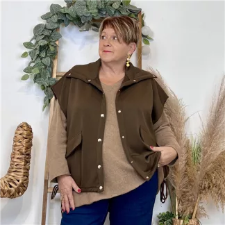Veste sans manches "C'Mélodie" (marron)