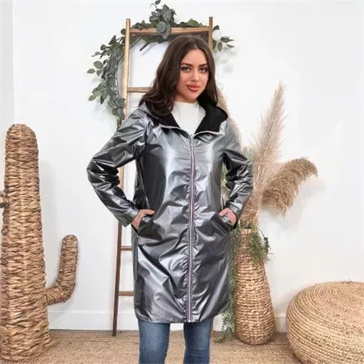 K029- Imper réversible (T36-T42) (noir) – Image 3