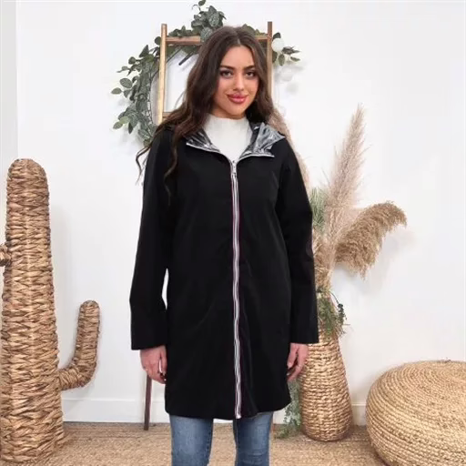 K018- Imper réversible (T42-T50) (noir) – Image 5