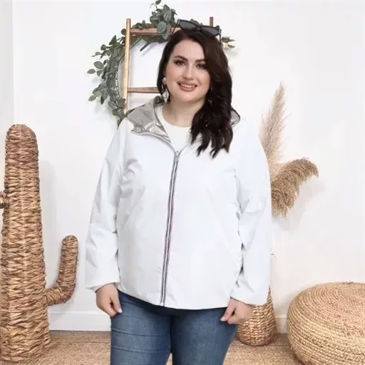 K015- Imper réversible court (T40-T50) (blanc) – Image 8