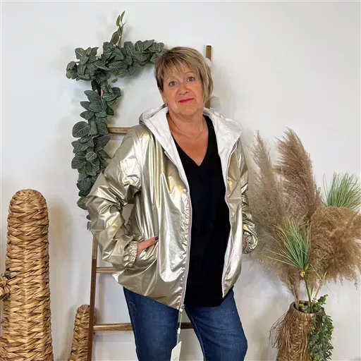 K015- Imper réversible court (T40-T50) (blanc) – Image 7