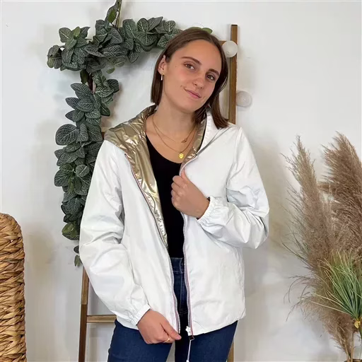 K015- Imper réversible court (T40-T50) (blanc) – Image 5