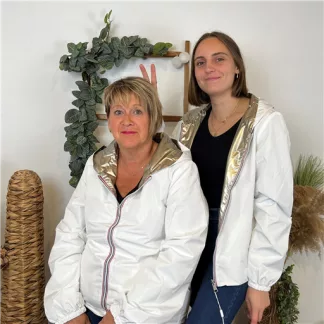 K015- Imper réversible court (T40-T50) (blanc)