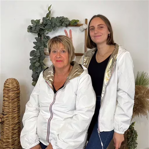 K015- Imper réversible court (T40-T50) (blanc) – Image 2