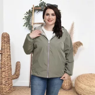 Imper réversible court (T40-T50) (kaki)