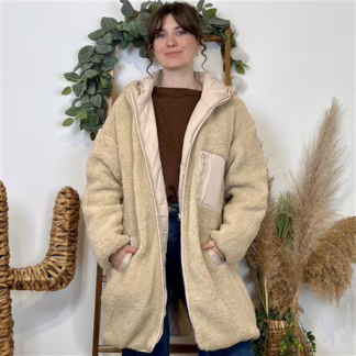 Doudoune réversible à capuche (ecru)