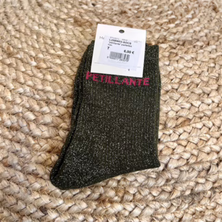Chaussettes paillettes "Pétillante" (kaki)