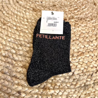 Chaussettes paillettes "Pétillante" (noir)