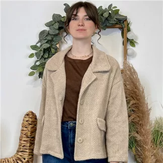 Veste courte chevron (Tu) 🇮🇹 (beige)