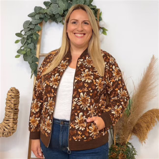 Bomber By One imprimé automnal (marron)